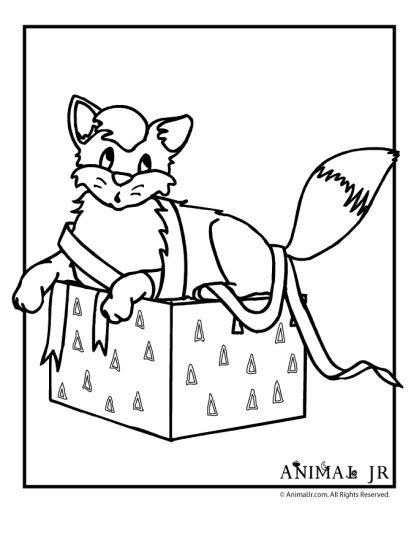 Christmas Cat Coloring Pages - Part 1